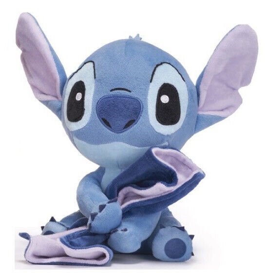 Official 10" Blankies Stitch Soft Plush Toy With Detachable Blanket - Inspire Newquay