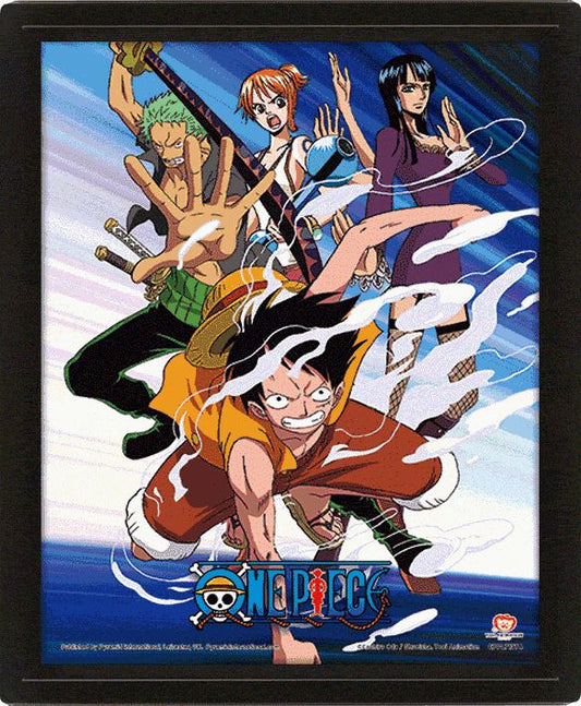 One Piece (Straw Hat Pirates Assault) - 3D Lenticular Poster Framed - Inspire Newquay