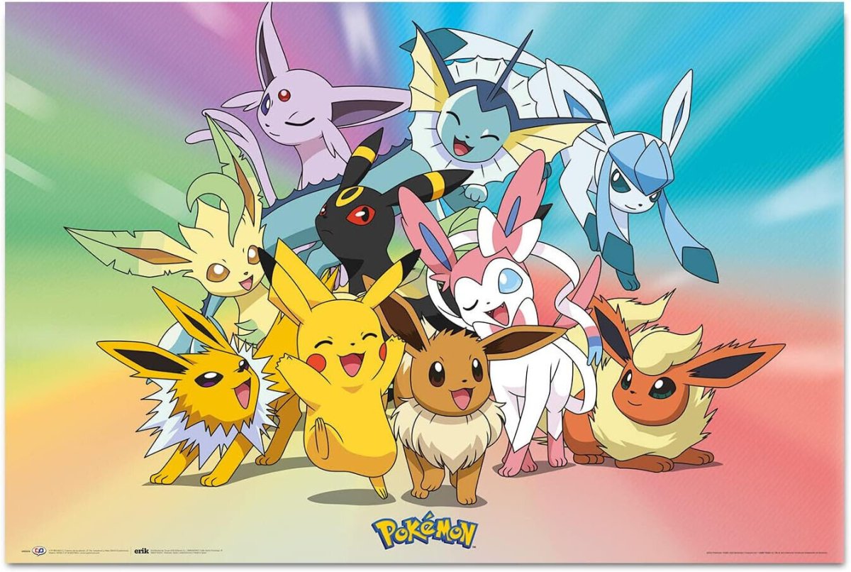 Pokemon Eevee Evolutions Gotta Catch 'Em All! Poster - 91 x 61.5 cm - Inspire Newquay