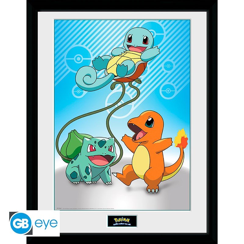 POKEMON - Framed print "Kanto Starters" (30x40) - Inspire Newquay