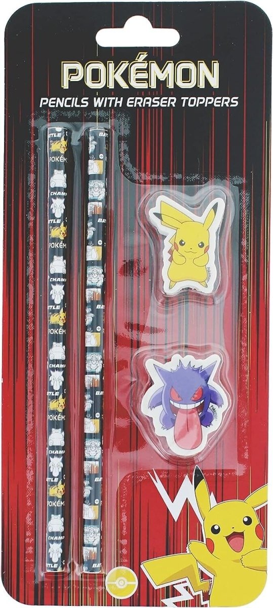 Pokemon Pencils with Eraser Toppers: Pack of 2 - Inspire Newquay