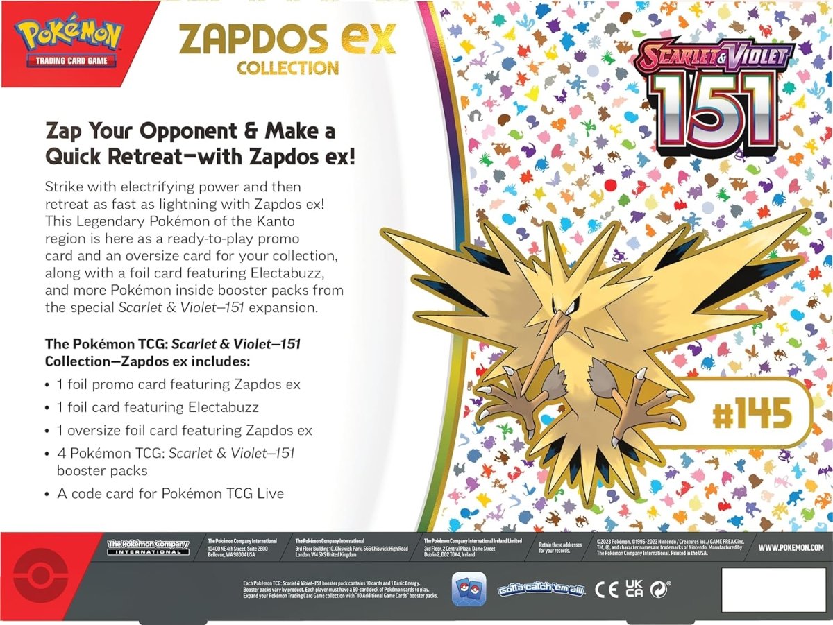 Pokémon TCG: Scarlet & Violet—151 Collection—Zapdos ex - Inspire Newquay