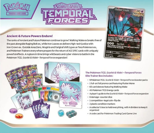 PRE ORDER Pokemon TCG: Temporal Forces - Elite Trainer Box: Walking Wake - Inspire Newquay