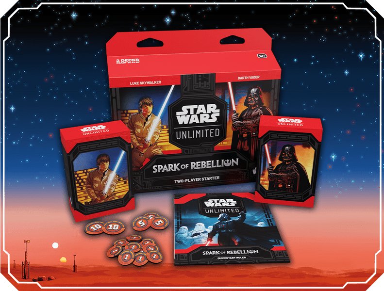 PRE ORDER Star Wars: Unlimited Spark of Rebellion Two-Player Starter (Luke Vs Vader) - Inspire Newquay