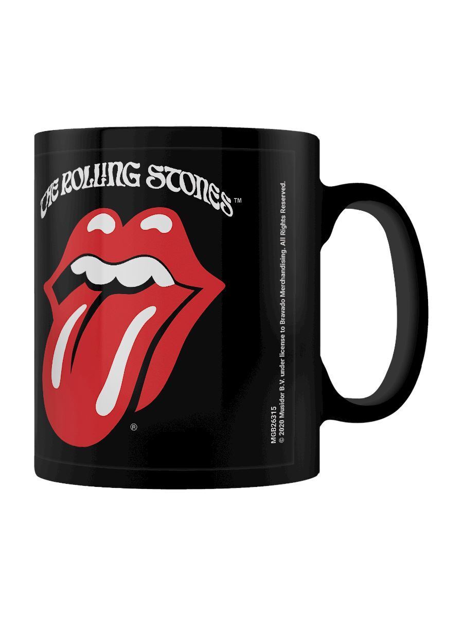 Rolling Stones Mug Retro Tongue Black - Inspire Newquay