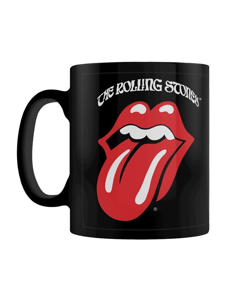 Rolling Stones Mug Retro Tongue Black - Inspire Newquay