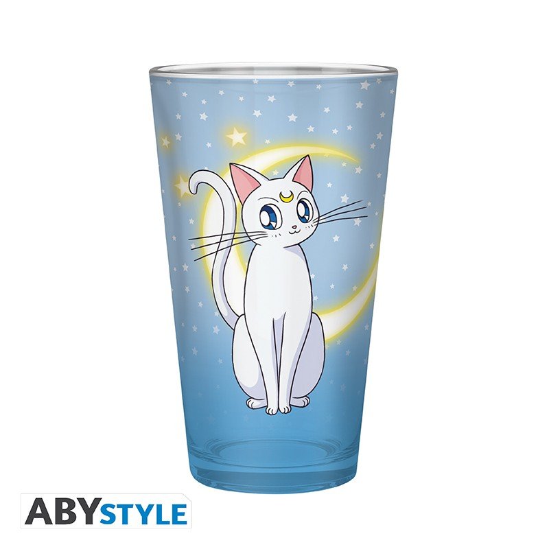 SAILOR MOON - Large Glass - 400ml - Luna & Artemis - Inspire Newquay