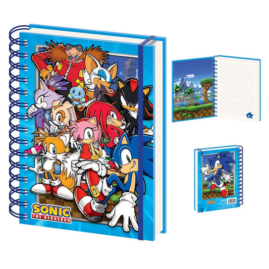 Sonic The Hedgehog (Green Hill Zone Gang) A5 Wiro Notebook - Inspire Newquay