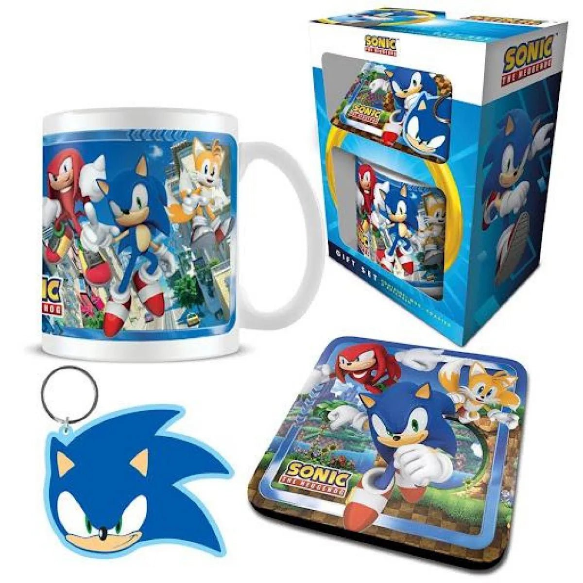 Sonic The Hedgehog (Speed Freaks) Gift Set (Mug, Coaster & Keychain) - Inspire Newquay