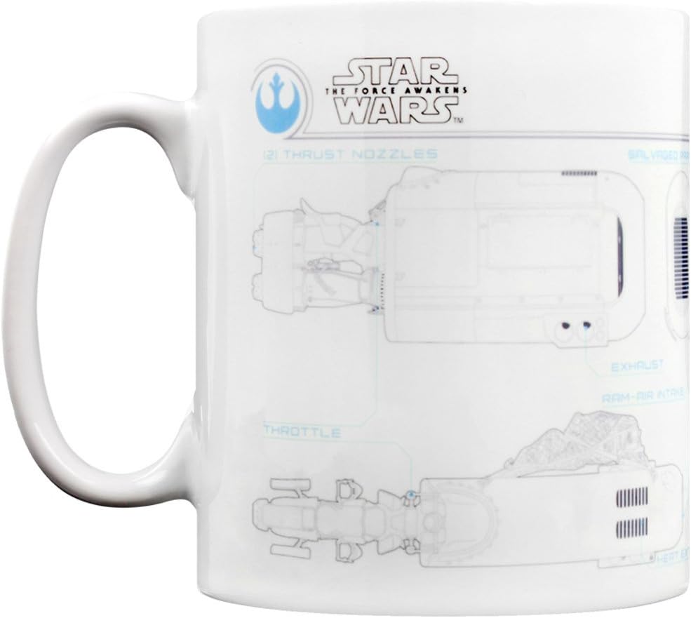 Star Wars The Force Awakens Reys Speeder Sketch Ceramic Mug - Inspire Newquay