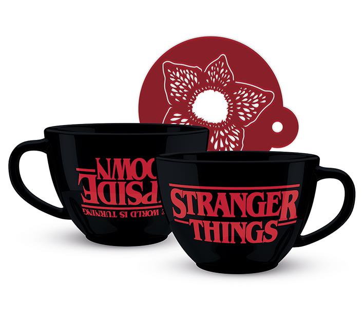 Stranger Things (The World Is Turning Upside Down) Cappuccino Mug and Stencil Set - Inspire Newquay