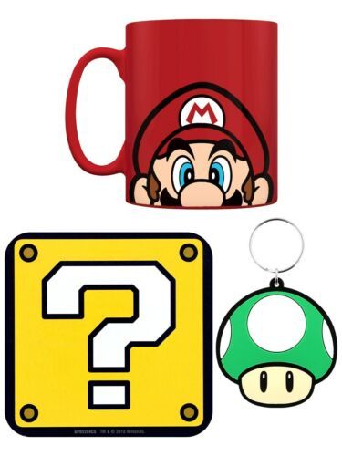 Super Mario (Mario) Mug Coaster Keychain Gift Set - Inspire Newquay