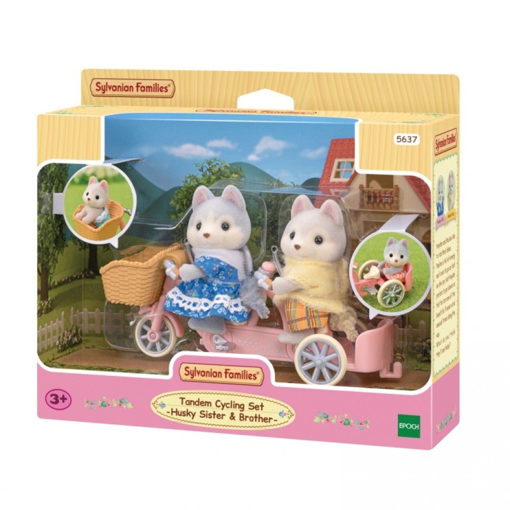 Sylvanian Families Tandem Cycling Set - Husky Sister & Brother - Inspire Newquay