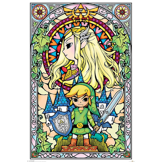 The Legend Of Zelda (Stained Glass) 61 x 91 cm Maxi Poster - Inspire Newquay