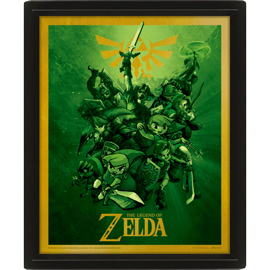 The Legend Zelda (Link) 10 x 8" 3D Lenticular Poster (Framed) - Inspire Newquay