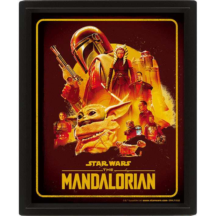 The Mandalorian (S2) 10 x 8" 3D Lenticular Poster (Framed) - Inspire Newquay