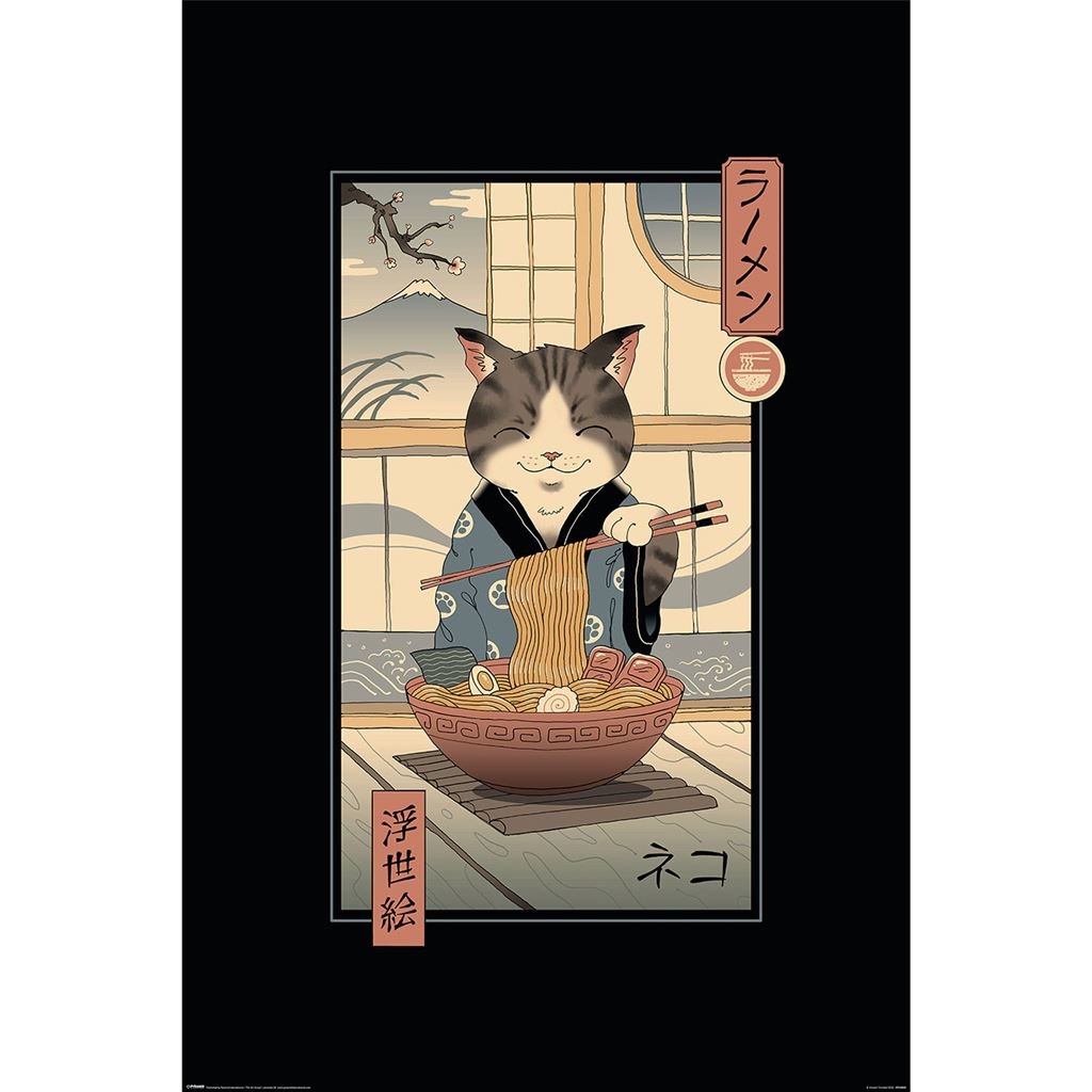 Vincent Trinidad (Neko Ramen Ukiyoe) 61 X 91.5cm Maxi Poster - Inspire Newquay