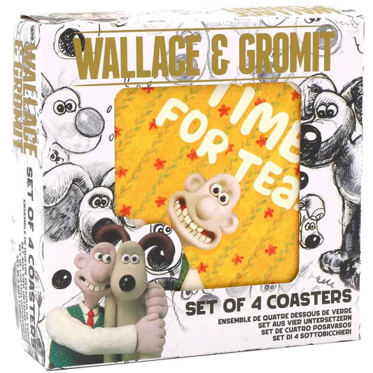 Wallace & Gromit Coasters Ceramic Round Cork Backed Set of 4 - Inspire Newquay