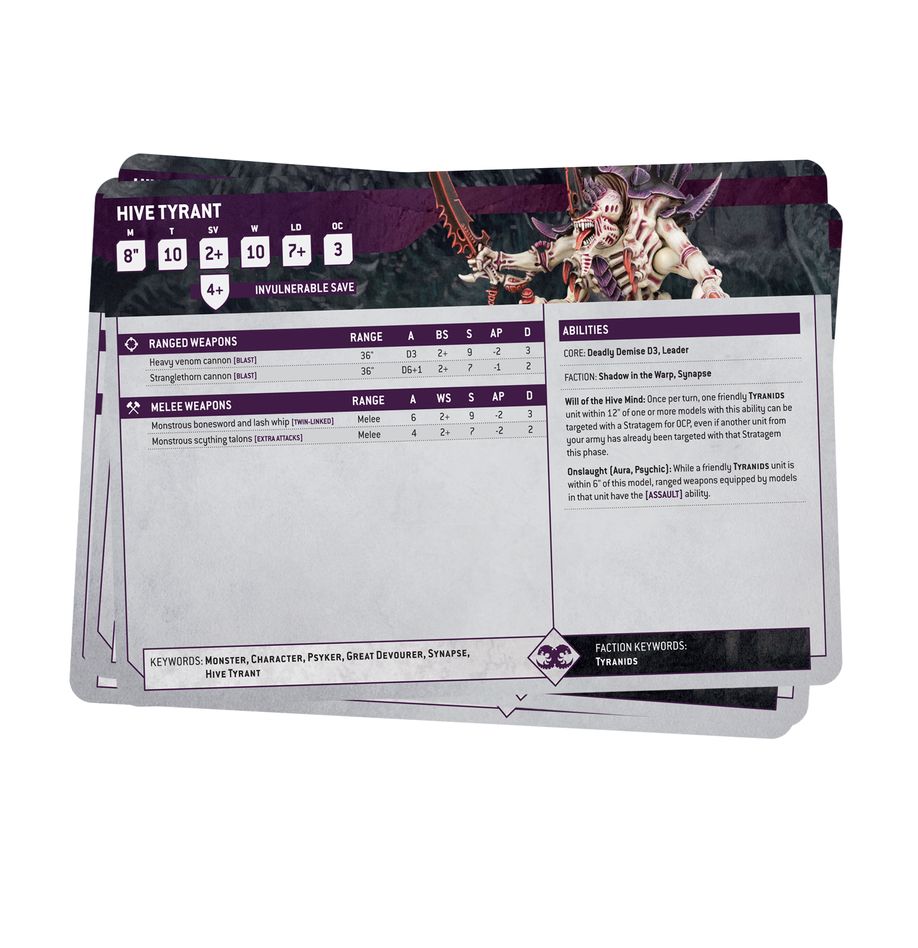 Warhammer 40K Datasheet Cards - Tyranids - Inspire Newquay