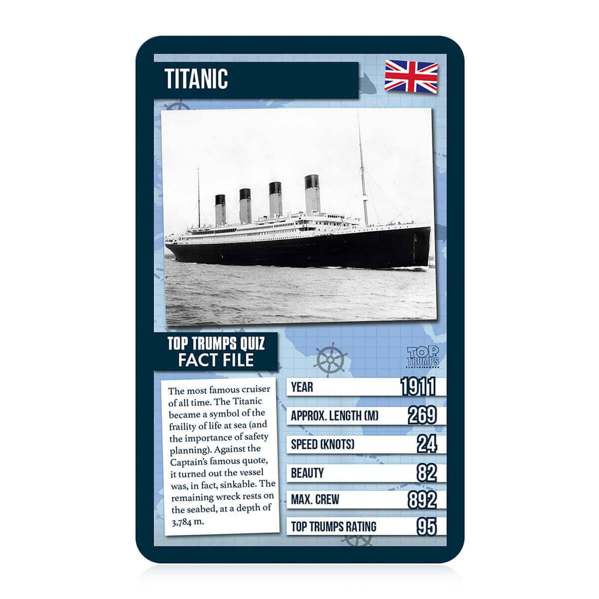 World Famous Ships Top Trumps Card Game - Inspire Newquay